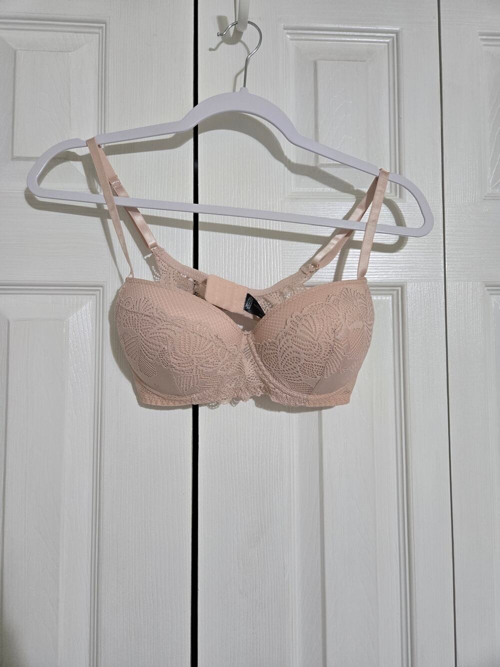 International intimates 34C women's light pink lace push up bra